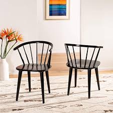 Amazon Com Safavieh American Homes Collection Blanchard Country Farmhouse Black Spindle Side Chair Set Of In 2020 Black Dining Chairs Dining Chairs Dining Chair Set