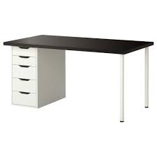 Black And White Computer Table Design Linnmon Alex Table Black Brown White Find It Here Ikea In 2020 Ikea Ikea Canada Black Desk