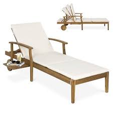 Best Choice Products 79x30in Acacia Wood Outdoor Chaise Lounge Chair W Adjustable Backrest Table Wheels Cream Walmart Com In 2020 Outdoor Chaise Lounge Chair Outdoor Chaise Lounge Lounge Chair Outdoor