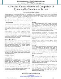 Pdf A Succinct Characterization And Comparison Of Xylene And Its Substitutes Review