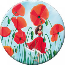 Marie Cardouat Miroir De Poche 88mm Poppy Pottery Painting Designs Ceramic Plates Art Pottery Painting