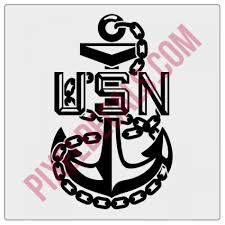 This is a contour cutone color vinyl decal sticker. Us Navy Anchor Decal