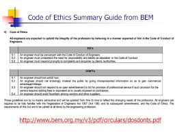 Bem is the regulatory body to enforce the engineers act to protect public interest. Professional Responsibility And Ethics Ppt Download