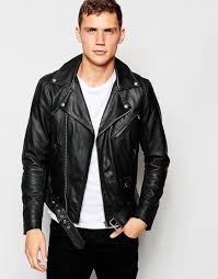 Pull Bear Leather Biker Jacket With Belted Hem At Asos Com