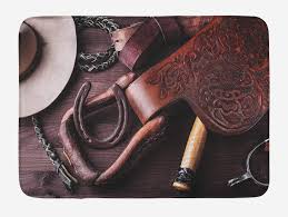 Maybe you would like to learn more about one of these? Mlnhy Western Bath Mat Clothes And Accessories For Horse Riding With Kitsch Details Rural Sports Themed Art Plush Bathroom Decor Mat With Non Slip Backing 23 6 W X 15 7 W Inches Brown