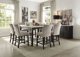 This set comes complete with a counter height dining table and four complementing counter height chairs. 72855 57 7 Pc Nolan Salvage Dark Oak Finish Wood Marble Top Counter Height Dining Table Set