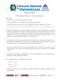 Concurso Nacional de Matemáticas Etapa Regional 2023