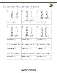 Tens and ones worksheet printable. 1st Grade Place Value Worksheets 2 Digit Numbers