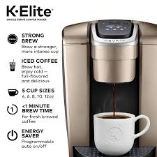 Keurig K Elite Single Serve K Cup Pod Coffee Maker Brushed Gold Walmart Com In 2020 Coffee Maker Pod Coffee Makers Single Serve Coffee Makers