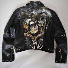 Hand Painted Jacket Custom Jacket Custom Leather Jacket Biker Jacket Custom Leather Jackets Leather Jacket Women Fashion Leather Jacket