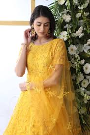 Find great deals on ebay for anarkali lehenga partywear. Buy Yellow Thread Embroidered Net Party Wear Anarkali Gown With Dupatta Online From Ethnicplus For 2 849 00