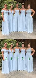 Cheap Blue V Neck Sleeveless A Line Ruffles Chiffon Bridesmaid Dresses In 2020 Lace Bridesmaid Dresses Cheap Bridesmaid Dresses Bridesmaid Dresses 2018