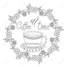 I've heard it so many times, you know, i thought coloring was just for kids but when i actually tried adult coloring pages, it was so zen.. Coloring Book Page Of Coffee For Adult Vector Illustration Hand Royalty Free Cliparts Vectors And Stock Illustration Image 100204112