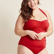 Modcloth Red One Piece Plus Size Swimsuit