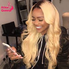 150 Density Dark Roots 613 Blonde Lace Front Human Hair Wigs Pre Plucked Hairline Remy Ombre Lace Wig With Baby Hair Atina Q Kleur Haar Haar En Schoonheid Haar