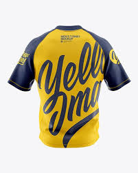 Present your design on this mockup. Men S T Shirt Hq Mockup Back View In Apparel Mockups On Yellow Images Object Mockups Shirt Mockup Design Mockup Free Mens Tshirts