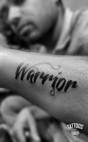 Here at create my tattoo, we specialize in giving you the very best tattoo ideas and designs for men and women. Warrior Tattoo Script Amazing Small Word Tattoo Small Words Tattoo Word Tattoos Warrior Tattoo