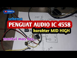 Perhatikan gambar bentuk fisik ic 4558 diatas, ic dengan 8 pin sangat praktis untuk dijadikan sebagai penguat, dari bentuk fisiknya kecil berikut skema rangkian preamp microphone 4558. Sekema Penguat Audio Ic 4558 Karakter Mid High Youtube