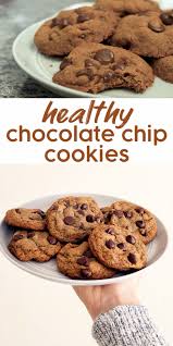 Healthy Chocolate Chip Cookies In 2020 Healthy Chocolate Chip Cookies Cookies Recipes Chocolate Chip Healthy Chocolate Cookies