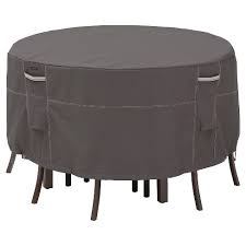 Shop for tall dining table chairs online at target. Ravenna Tall Round Patio Table And Chair Set Cover Dark Taupe Classic Accessories Target