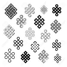 Set Collection Of The Endless Knot Or Eternal Knot Black Sign Karma Tattoo Knot Tattoo Eternity Tattoo