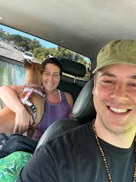 Hershey enjoying a little down time after her her therapy visiting  yesterday at our local elementary school, pediatrics and palliative care  units. <3