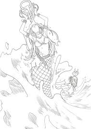 Fairy Tail Aquarius Lineart Mermaid Coloring Book Fairy Tail Aquarius Fairy Coloring Pages