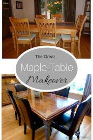 The less ornate the woodwork, the easier the process. How To Refinish And Update A Maple Table Maple Table Table Makeover Maple Dining Table