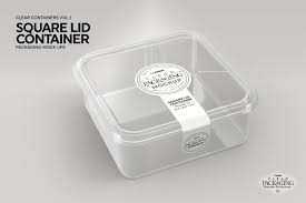 Clear Square Lid Container Mockup In 2020 Lidded Container Lidded Colorful Backgrounds
