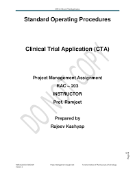 C Ta Standard Operating Procedures