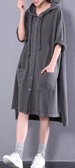 Dark Gray Summmer Shirt Dress Fine Cotton Maternity Dresses Plus Size Casual Clothes Gaya Model Pakaian Model Pakaian Gaya Busana