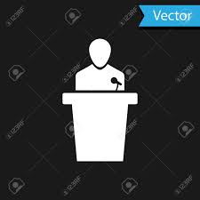 Almost 73% of them were black. White Speaker Icon Isolated On Black Background Orator Speaking From Tribune Public Speech Person On Podium Vector Illustration Royalty Free Cliparts Vectors And Stock Illustration Image 123540472