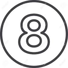 Eight, Number 8 Line Icon, Linear Circular Sign Royalty Free SVG, Cliparts,  Vectors, and Stock Illustration. Image 77416753.