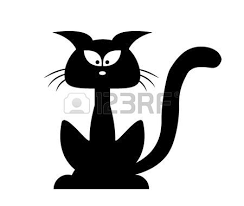 Halloween Black Cat Vector Silhouette Cartoon Clipart Illustration Isolated On White Background Silhouette Chat Halloween Chat Noir Silhouette Chat Noir