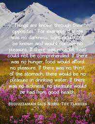 Islam Allah Islamic Quotes Bediuzzaman Said Nursi Risale I Nur The Flashes Things Are Known Througt Their Opposites Darkness Light Heat Cold Hunger Food Kutipan