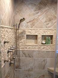 Dark grey bathroom floor tiles 2021. Mikonos Coral Sand Porcelain Tiles Installed In A Shower With Stone Accents Tile Bathroom Ceramic Floor Tile Ceramic Floor
