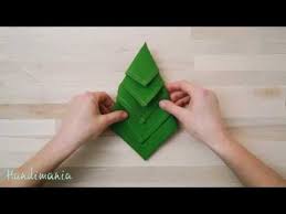 Christmas Tree Napkins How To Fold A Napkin Into A Christmas Tree Napkin Folding Youtube Origami De Natal Faca Voce Mesmo Arvore De Natal 242