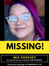 🚨 MISSING 13-YEAR-OLD IN PORT CHARLOTTE 🚨 Mia Cooksey, 13, vanished