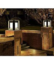Rubik Series Exterior Pillar Mount Light Black White Led Lantern Style Lighting Pillar Lights Led Outdoor Lighting