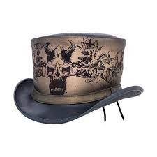 Heretic Top Hat Leather Top Hat Top Hat Laser Engraved Leather