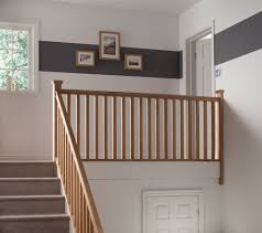 White oak stair constructed with closed risers, closed stringer both sides railing system constructed with 2'' square handrail, 3'' square plain posts. Plain Square 41mm Stair Spindle Blueprint Joinery