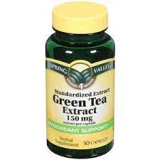 Walmart Spring Valley Standardized Extract Green Tea Herbal Supplement Capsules 150mg 50 Count Green Tea Extract Herbal Supplements Herbalism