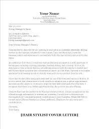 Hair Stylist Cover Letter Example Templates At Allbusinesstemplates Com