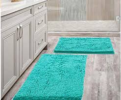 If you prefer nubby or fluffy loops, look. Bathroom Rugs Mat 20 X 30 Set Of 2 Turquoise Luxury Chenille Bath Mat Super Absorbent