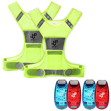 Jqp Sports Running Vest And 4 Led Safety Light Sets 4 Pack And 3 Bonuses The Perfect Waterproof Running Light And Reflective Vest Running Vest Sport Running