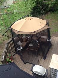 100 Screened Gazebo Outdoor Bug Free Living Room On My Deck 10 Ft Offset Umbrella From Aldi Yep And 40 Mosquito Ne Gazebo Cottage Patio Screened Gazebo