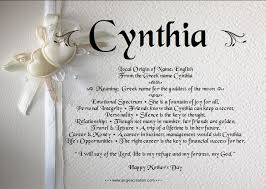 Meaning Of The Name Cynthia Meaning Of My Name Cynthia Names With Meaning