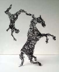 Backflip Unique Wire Horse And Acrobat Sculpture Etsy Unique Sculptures Wire Sculpture Art Terms