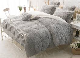 Maybe you would like to learn more about one of these? Solid Gray And White Color Blocking Fluffy 4 Piece Bedding Sets Duvet Cover Fluffy Bedding Comfy Bed Bedding Sets