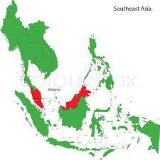 West (peninsular) malaysia shares a border with thailand, is connected by a causeway and a bridge (the 'second link') to the island state of singapore. Malaysia Karte Stock Vektor Colourbox